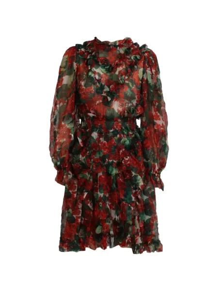 Rochie mini Dolce & Gabbana cu model floral cu imagine roșu
