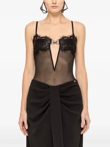 Body Nissa din tul negru