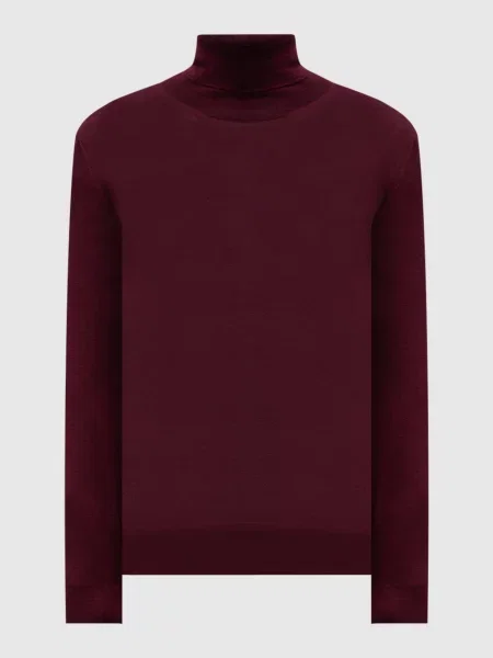 Гольф з кашеміру та шовку Brett Johnson бордовий