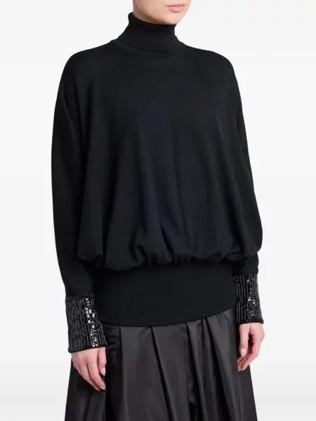 Pulover Valentino Garavani cu paiete negru