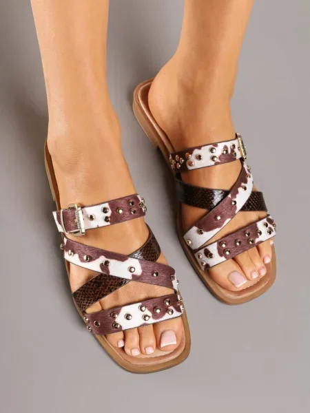 Papuci Ronessae Culori mixte maro