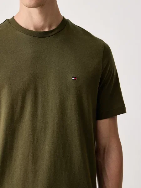 T-shirt o kroju regular fit z czystej bawełny Tommy Hilfiger zielona