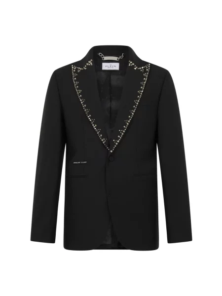 Marynarka Philipp Plein wełniana z ćwiekami czarna