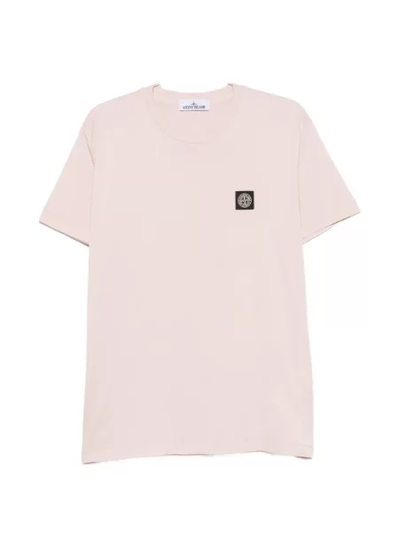 Tricou Stone Island cu strasuri roz