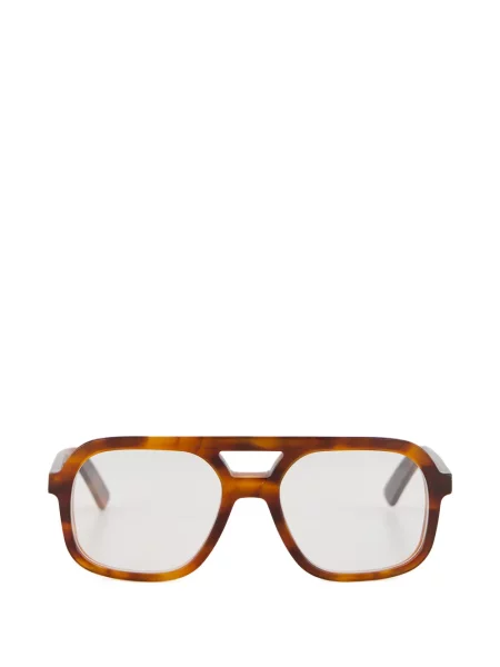 Ochelari de soare Emmanuelle Khanh cu imprimeu geometric maro