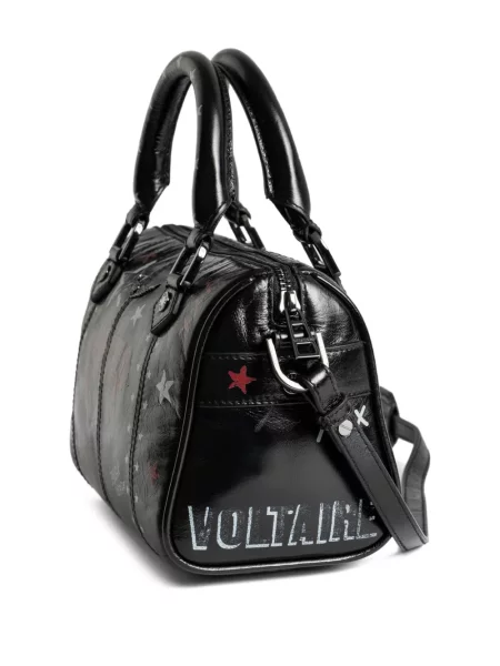 Kopertówka Zadig&voltaire skórzana z nadrukiem czarna