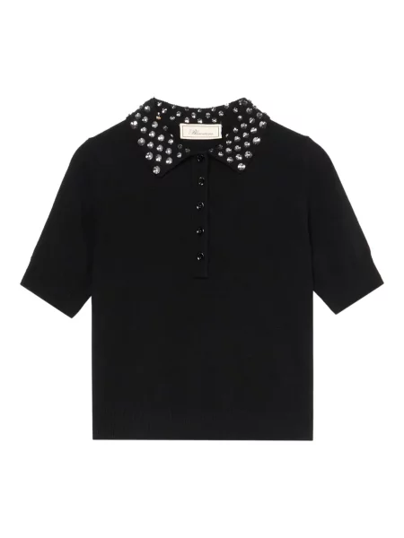 Polo Blumarine cu broderie de lână negru