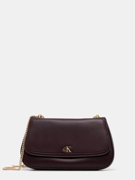 Calvin Klein Geantă Ck Convertible Chain Medium Bag Vișiniu maro