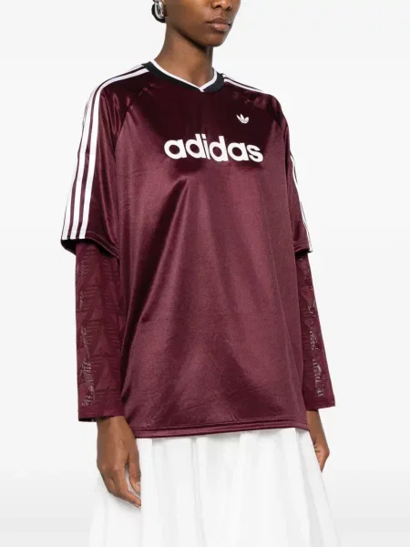 Tricou Adidas cu dungi lung maro