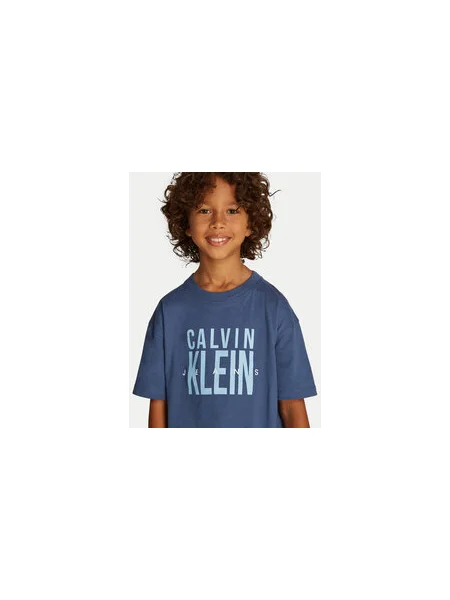 Calvin Klein Jeans Póló Bold Graphic Relaxed Fit kék