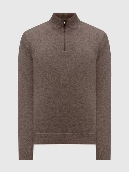 Светр з кашеміру з логотипом Agnona коричневий