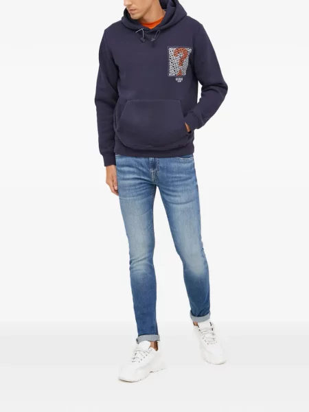 Blugi Guess cu 5 buzunare albastru