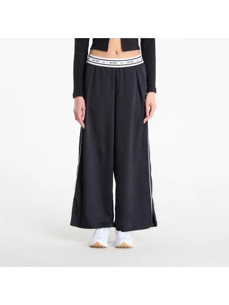 Pantaloni Nike Sportswear Loose Mid-Rise Satin Pants Black/ Sail M negru