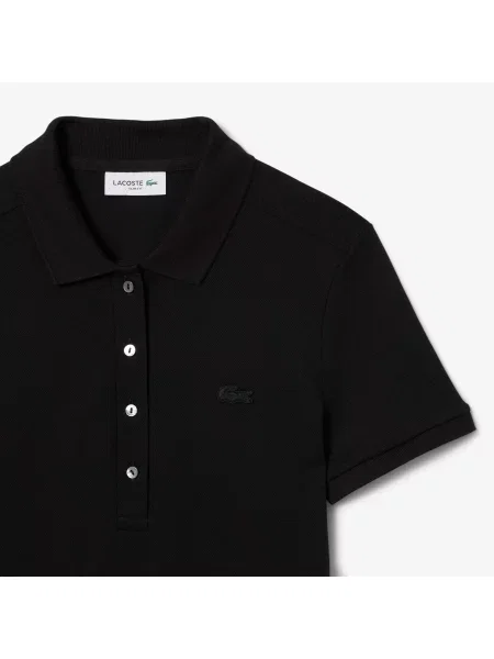 Lacoste Sukienka Polo Slim Fit Stretch Mini Piqué czarna