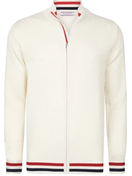 Felix Hardy Geacă tricotată ecru / albastru roșu