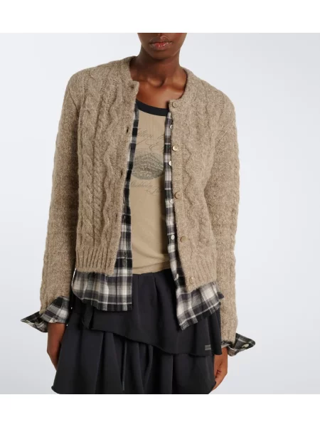 Cardigan Acne Studios de lână bej