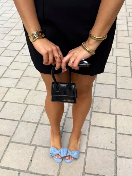Pantofi cu toc Boto cu funde din piele