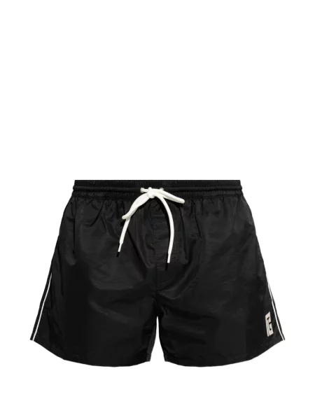 Slip de baie Balmain cu dungi cu autograf negru