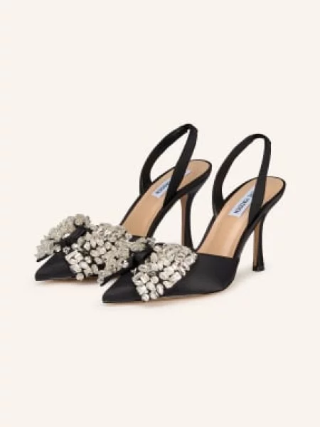 Steve Madden Lodičky Lovie S Ozdobnými Kamínky / stříbrná černá