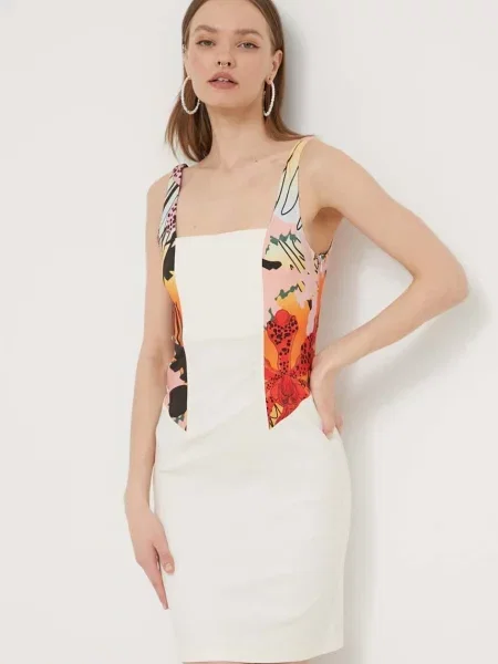 Сукня Desigual MARBELLA LACROIX mini облягаюча бежевий