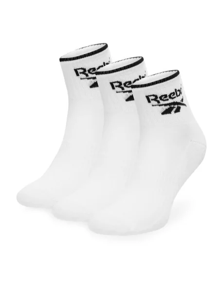 Σετ 3 ζευγάρια ψηλές κάλτσες unisex Reebok λευκό
