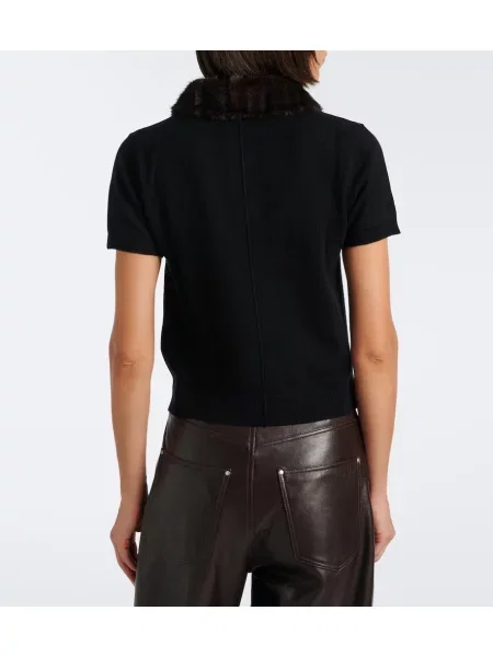 Tricou polo Simkhai de lână negru