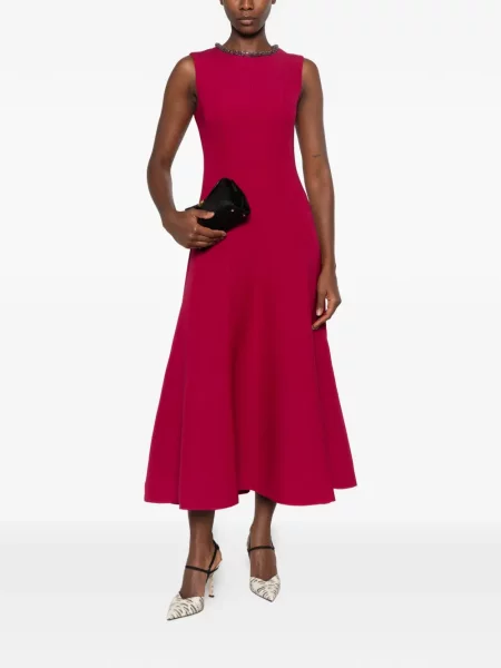 Rochie midi Roland Mouret evazată roz