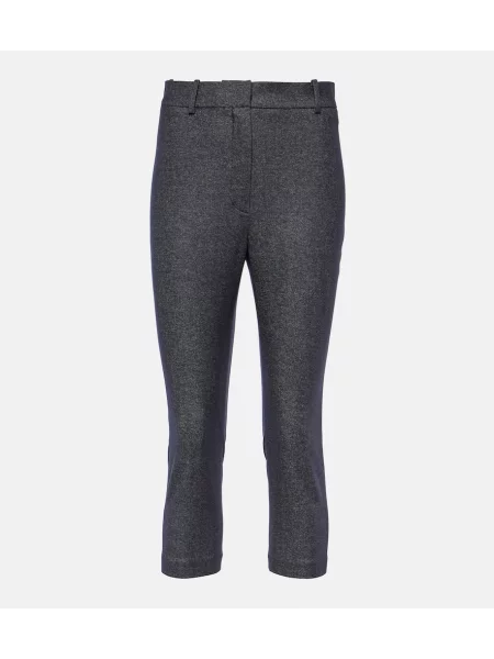Cropp pantaloni Magda Butrym cu talie înaltă de lână albastru
