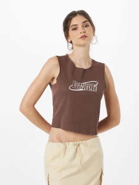 SHYX Tricou Angely maro / gri alb