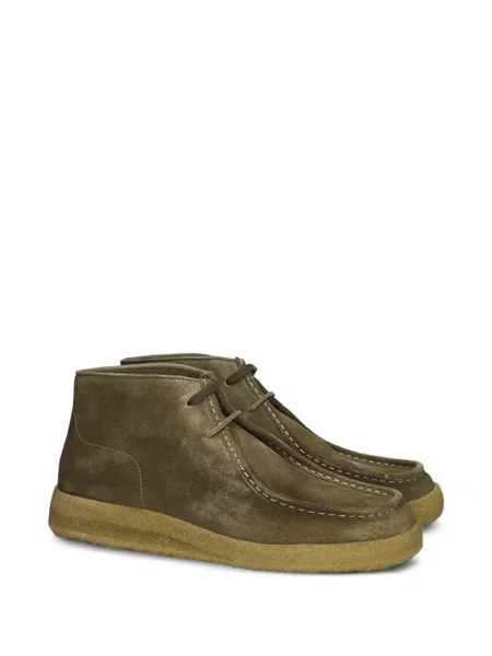 Botine Astorflex cu șireturi din piele de căprioară verde