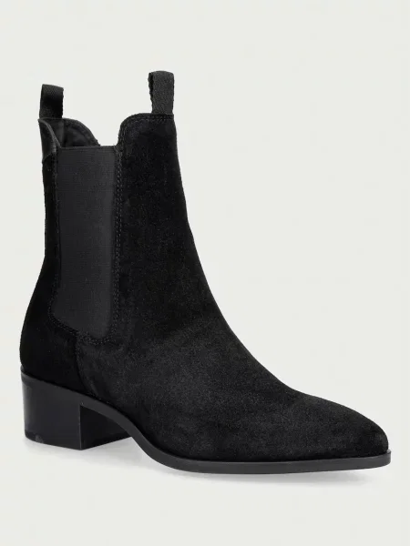Gant ghete scurte din piele întoarsă St Broomly negru