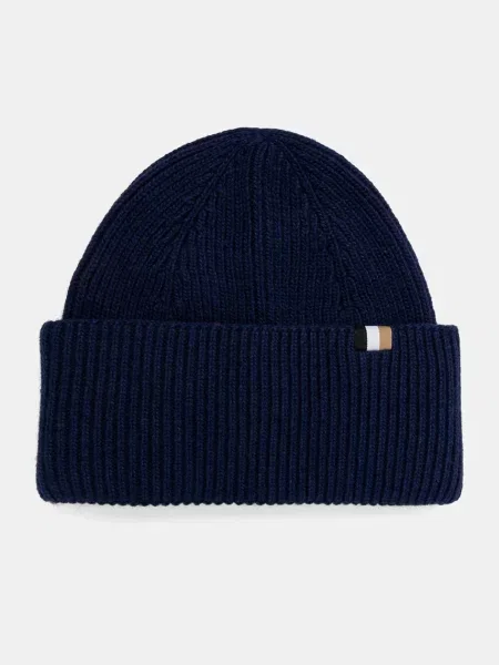 Шапка с вълна BOSS синьо