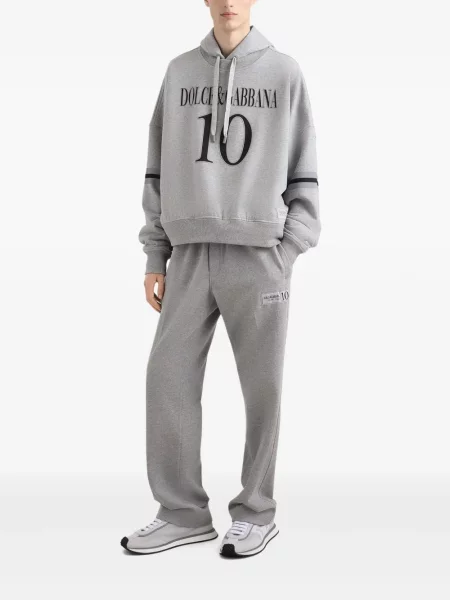 Hanorac cu glugă Dolce & Gabbana cu imagine gri