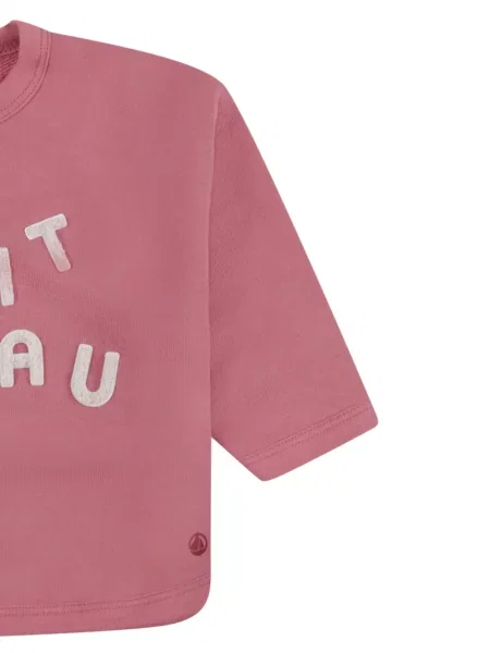 Bluza polarowa dziecięca Petit Bateau różowa