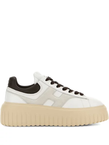Sneakerși Hogan din piele cu platformă alb