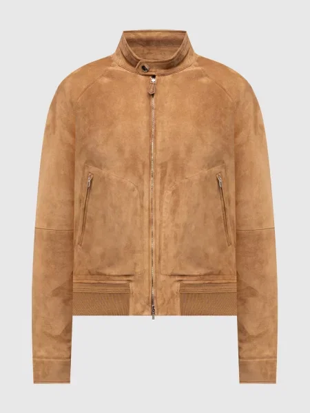 Замшевый бомбер Loro Piana коричневый