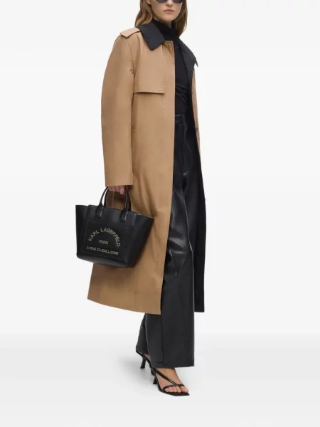 Шопинг чанта Karl Lagerfeld с шипове черно