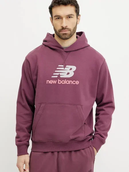 New Balance melegítőfelső bordó férfi nyomott mintás borvörös