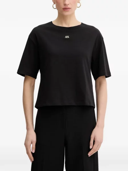 Tricou Armani Exchange cu autograf negru