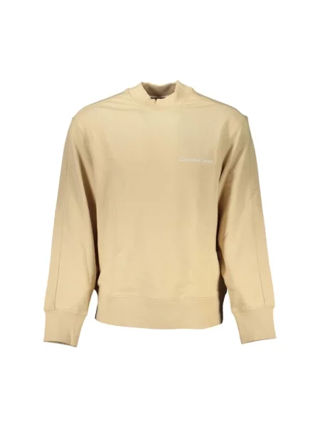 Bluza z nadrukiem Calvin Klein Jeans z długim rękawem beżowa
