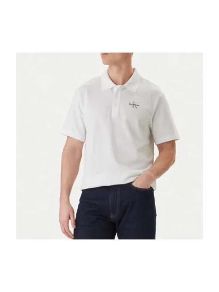 Tricou polo Calvin Klein Jeans casual alb