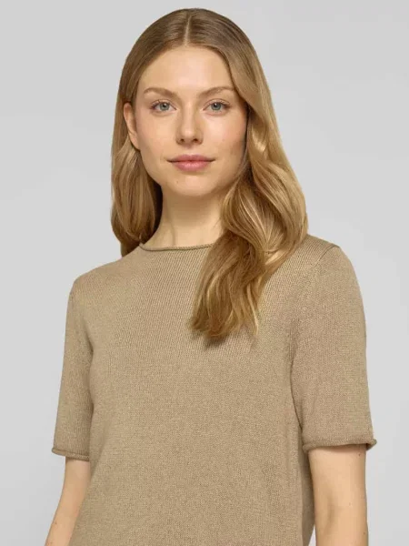 Sweter o kroju regular fit z mieszanki bawełny i lnu Marc O'polo beżowy