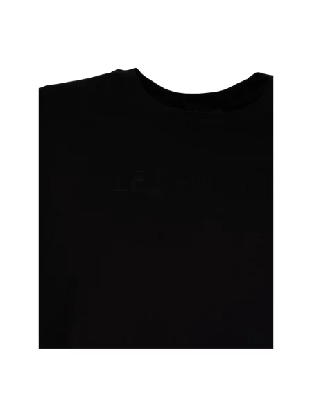 Koszulka Les Hommes elegancka z logo czarna