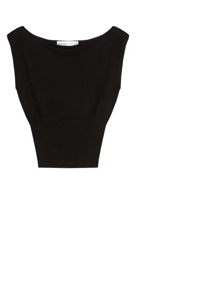 Bershka Top z naramnicami črna