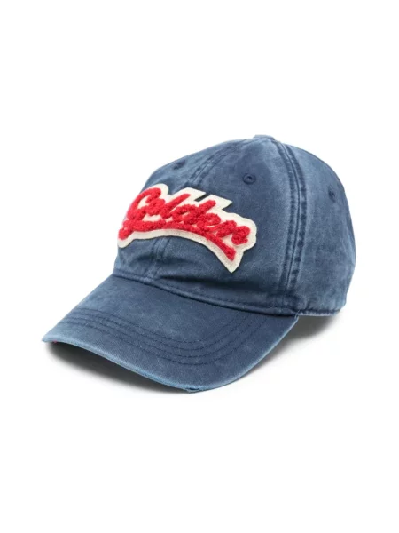 Czapka z daszkiem Golden Goose frotte niebieska