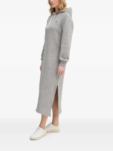 Koszula Polo Ralph Lauren wełniana z kapturem do kolan niebieska