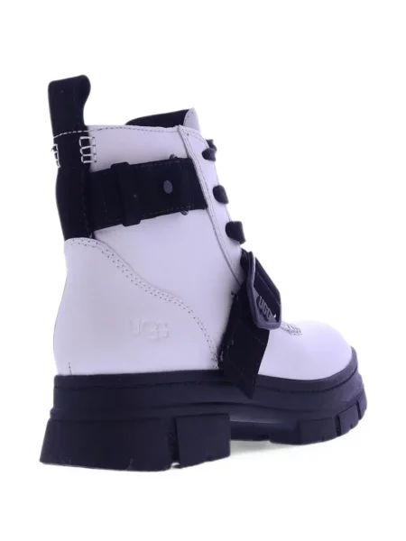 Botine Ugg cu șireturi din dantelă alb