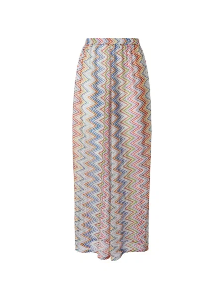 Pantaloni Missoni tricotate alb