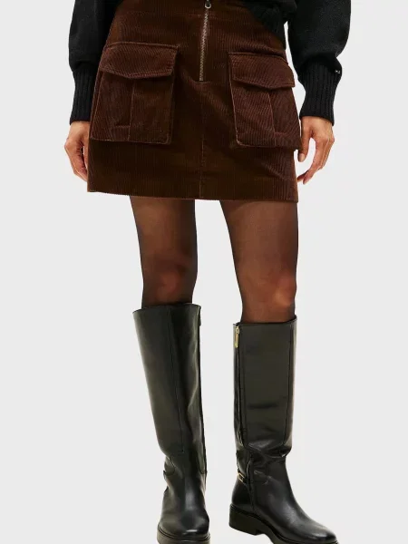 Вельветовая юбка Tommy Hilfiger коричневая