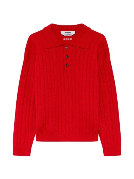 Tricou polo Msgm tricotate roșu